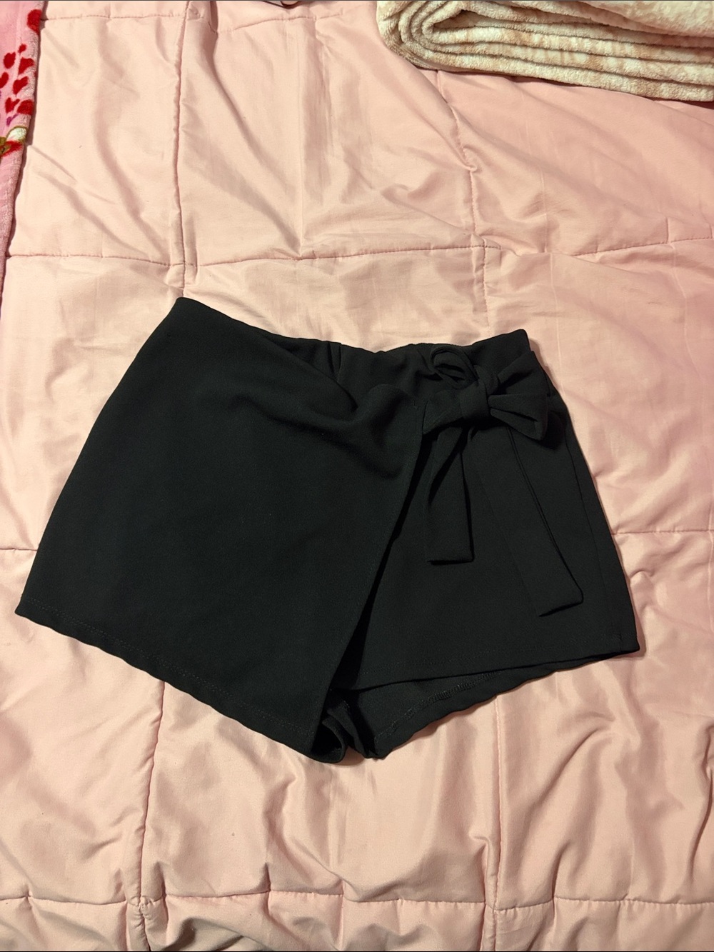 Black Tie-Front Women's Shorts
